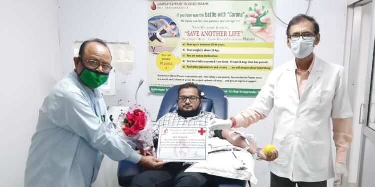 Plasma-donation-campaign-in-Jamshedpur : जमशेदपुर में जिला प्रशासन व रेड क्रॉस सोसाइटी के प्लाज्मा डोनेशन अभियान को मिल रही सफलता, चार योद्धाओं ने किया प्लाज्मा डोनेट