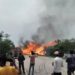 jharkhand bokaro fire- बोकारो में गैस लोडेड टैंकर पलटा, लगी आग, मची अफरा-तफरी, सड़क जाम jharkhand bokaro fire- बोकारो में गैस लोडेड टैंकर पलटा, लगी आग, मची अफरा-तफरी, सड़क जाम