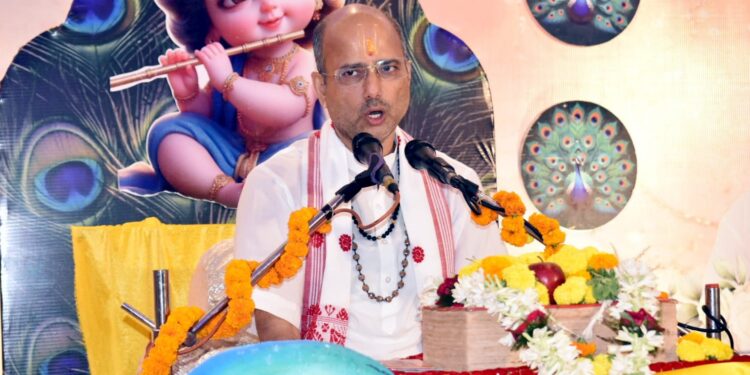 jamshedpur bhagwat katha- राम-कृष्ण अवतार मर्यादा व आनंद का प्रतीक- सीताराम शास्त्री, बिष्टुपुर सत्यनारायण मारवाड़ी मंदिर में भागवत कथा का चतुर्थ दिवस
