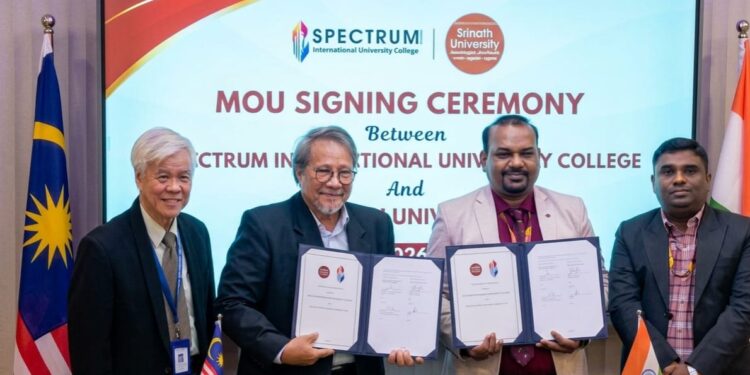 Srinath University- श्रीनाथ यूनिवर्सिटी ने मलेशिया के स्पेक्ट्रम इंटरनेशनल यूनिवर्सिटी कॉलेज के साथ किया ऐतिहासिक समझौता