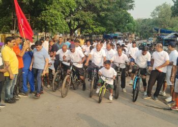 jamshedpur Krida Bharti- जमशेदपुर क्रीडा भारती ने निकाली साइकिल यात्रा, संडे ऑन साइकिल अभियान के तहत कार्यक्रम का आयोजन