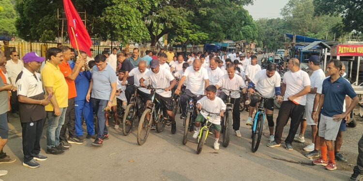jamshedpur Krida Bharti- जमशेदपुर क्रीडा भारती ने निकाली साइकिल यात्रा, संडे ऑन साइकिल अभियान के तहत कार्यक्रम का आयोजन