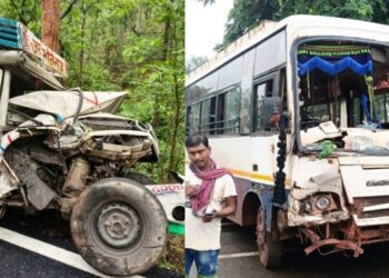 West singhbhum accident : किरीबुरू-छोटानागरा मुख्य मार्ग पर यात्री बस और पिकअप वैन में टक्कर, दोनों वाहन क्षतिग्रस्त