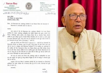 Jamshedpur mla saryu roy complaint to government : 16 करोड़ से ज्यादा की योजनाओं का शिलान्यास हो गया, काम शुरु नहीं हुआ, जमशेदपुर के विधायक सरयू राय ने नगर विकास एवं आवास विभाग के प्रधान सचिव को पत्र लिखा