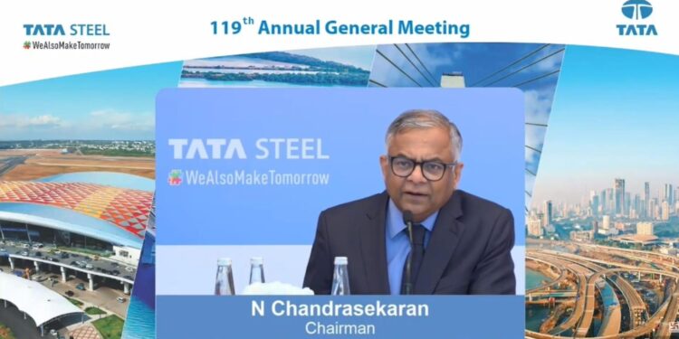 Tata steel annual agm : टाटा स्टील लिमिटेड की 119वीं वार्षिक आम बैठक में चेयरमैन चंद्रशेखरन ने पेश किया कंपनी का रोडमैप, कंपनी का कर्ज कम किया जायेगा