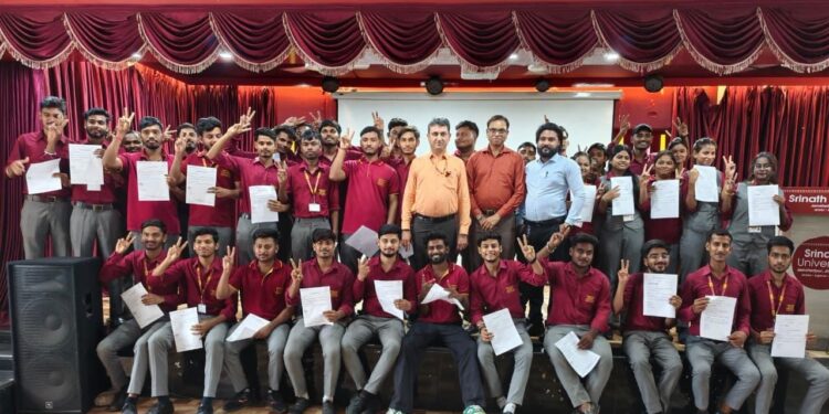 srinath university : श्रीनाथ यूनिवर्सिटी में मेगा ऑन-द-जॉब ट्रेनिंग ड्राइव, अपोलो टायर्स, टाटा इलेक्ट्रॉनिक्स और एएसएल मोटर्स ने 255 से अधिक छात्रों का किया चयन srinath university : श्रीनाथ यूनिवर्सिटी में मेगा ऑन-द-जॉब ट्रेनिंग ड्राइव, अपोलो टायर्स, टाटा इलेक्ट्रॉनिक्स और एएसएल मोटर्स ने 255 से अधिक छात्रों का किया चयन