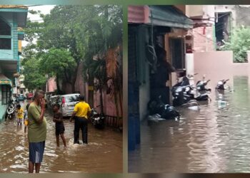 Jamshedpur rain effect – कुछ घंटों की बारिश में डूबा भालुबासा, कॉलोनी बनी तालाब, देखिए – video
