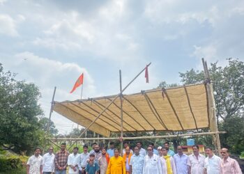Jamshedpur bhumi pujan-सिमुलडागा में श्रीश्री सार्वजनिक दुर्गा पूजा समिति के पूजा पंडाल निर्माण का हुआ भूमि पूजन Jamshedpur bhumi pujan-सिमुलडागा में श्रीश्री सार्वजनिक दुर्गा पूजा समिति के पूजा पंडाल निर्माण का हुआ भूमि पूजन