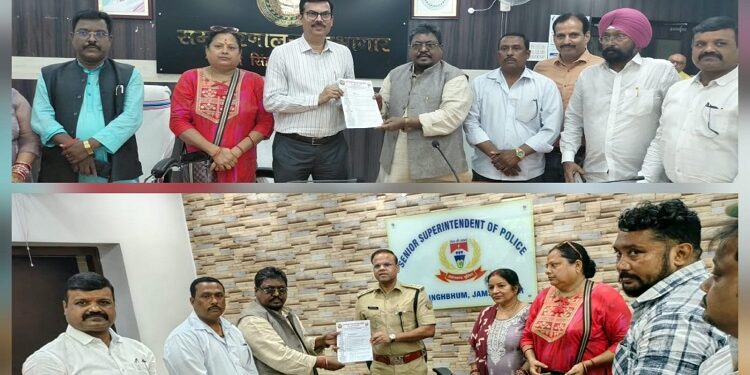 Jamshedpur central durgapuja committee demands : पूर्वी सिंहभूम सेंट्रल दुर्गापूजा समिति ने डीसी/एसएसपी को सौंपा 34 सूत्री मांग पत्र, आसन्न दुर्गापूजा शांति पूर्वक संपन्न कराने के लिए रखीं मांगें, पदाधिकारियों से मिला कार्रवाई एवं पूर्ण सहयोग का भरोसा